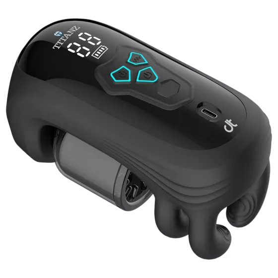 Titanz Auto Squeeze - automata szorító maszturbátor férfiaknak (fekete)