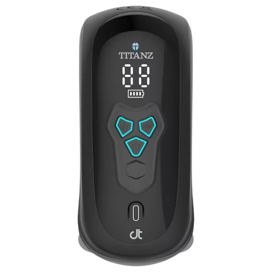 Titanz Auto Squeeze - automata szorító maszturbátor férfiaknak (fekete)