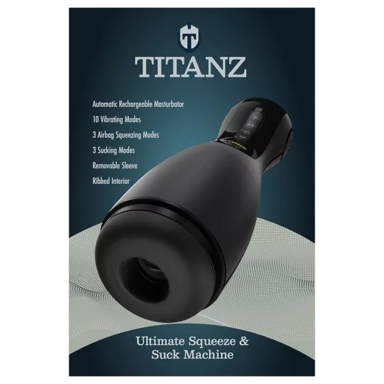 Titanz Ultimate Squeeze & Suck - automata szorító-szívó maszturbátor (fekete)