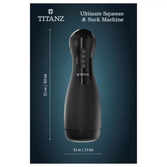 Titanz Ultimate Squeeze & Suck - automata szorító-szívó maszturbátor (fekete)