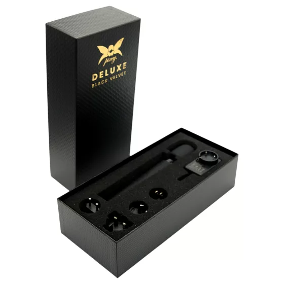 Pixey Deluxe Black Velvet - wand vibrátor M (fekete)