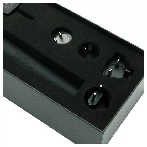 Pixey Deluxe Black Velvet - wand vibrátor M (fekete)