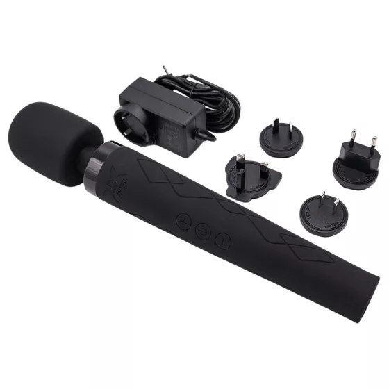 Pixey Deluxe Black Velvet - wand vibrátor L (fekete)