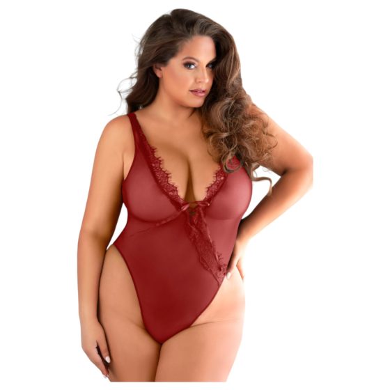 / Allure - csipkés, nyitott body (piros)