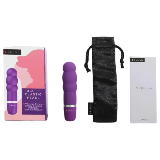 / B SWISH Bcute Pearl - vízálló gyöngyös vibrátor (lila)