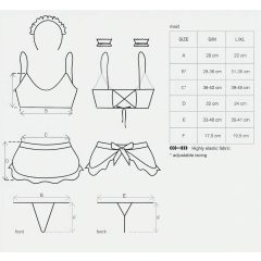 Obsessive Maid - szobalány jelmez szett (5 részes)