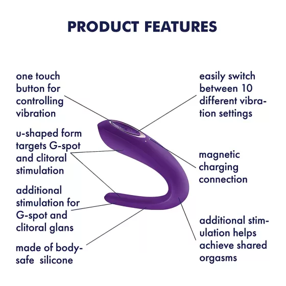 / Satisfyer Double Classic - vízálló, akkus párvibrátor (lila)