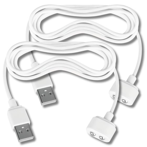 Satisfyer - mágneses USB töltőkábel - 2db (fehér)