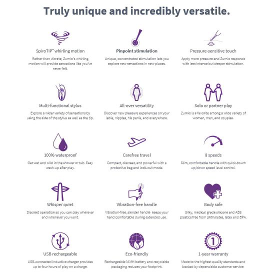 Zumio Soft - akkus csikló vibrátor (lila)