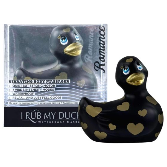 My Duckie Romance 2.0 - csikló vibrátor (fekete-arany)