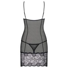 Obsessive Alluria - csipkés hálóing és tanga (fekete)