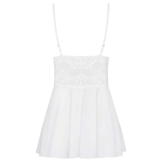 Obsessive 810-BAB-2 - csipke babydoll és tanga (fehér)