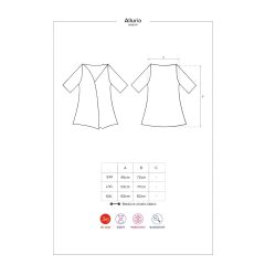 Obsessive Alluria - csipkés köntös és tanga (fekete)