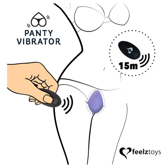 FEELZTOYS Panty - akkus, rádiós csikló vibrátor (fekete)