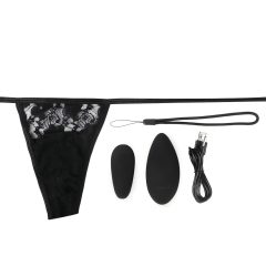 Screaming Panty - akkus, rádiós csikló vibrátor (fekete)