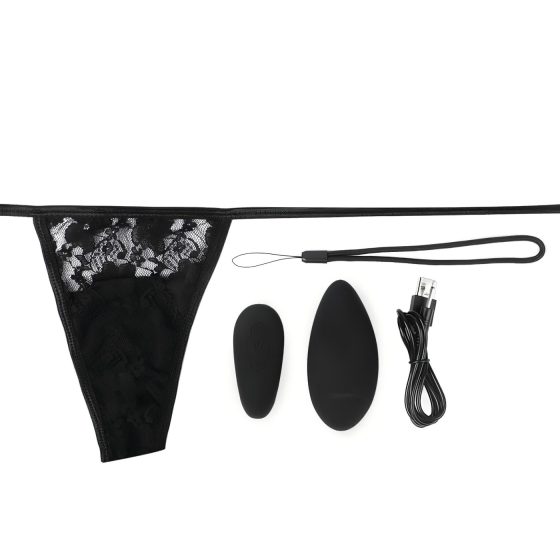 Screaming Panty - akkus, rádiós csikló vibrátor (fekete)