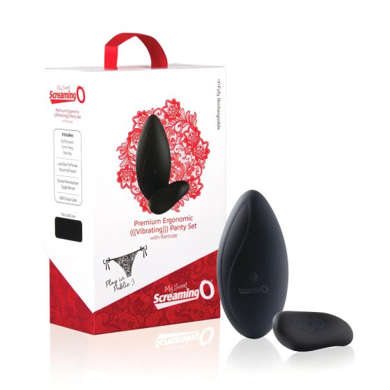 Screaming Panty - akkus, rádiós csikló vibrátor (fekete)