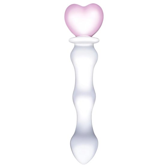 GLAS - szíves üveg dildó (átlátszó)