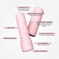 Vush Pop Gloss - akkus, vízálló mini vibrátor (pink)