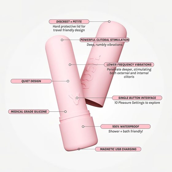 Vush Pop Gloss - akkus, vízálló mini vibrátor (pink)