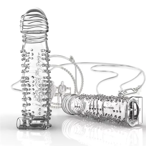 Lonely - vibrációs, tüskés péniszköpeny (átlátszó)